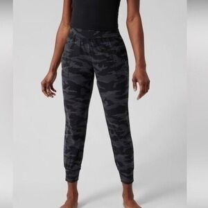 Athleta Black Camo Track Pants